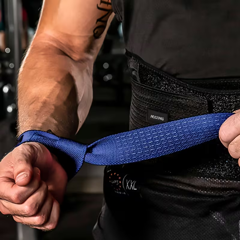 Huijing Heavy-Duty Weightlifting Straps with Rubber Grip