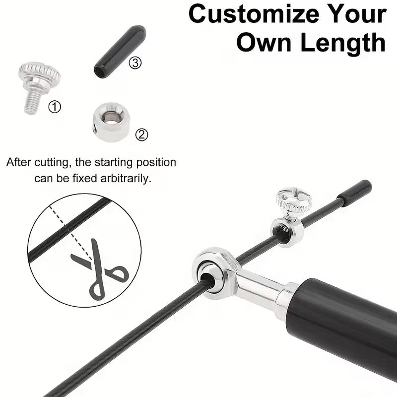 Professional Aluminum Jump Rope – 360° Bearing, Adjustable & Tangle-Reducing