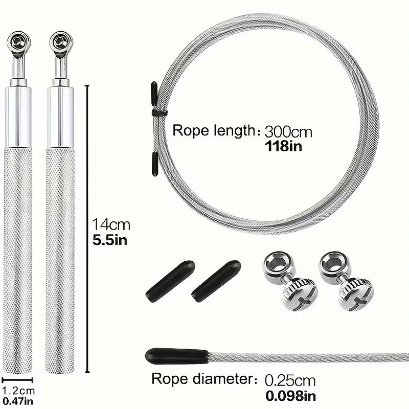 Professional Aluminum Jump Rope – 360° Bearing, Adjustable & Tangle-Reducing